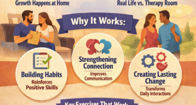 The importance of skill-building assignments in couples therapy: Why collaborative practice outside of therapy sessions has greater impact than in-session work, and universally effective strategies for relationship growth