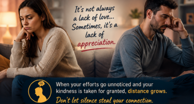 Feeling underappreciated in a relationship: The silent threat affecting couples worldwide. Discover effective strategies to strengthen appreciation, deepen connection, and avoid becoming part of this growing statistic.